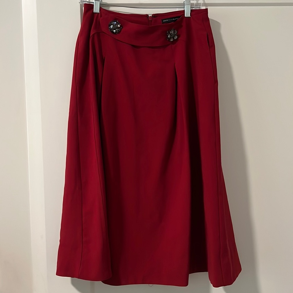 White House Black Market long red skirt